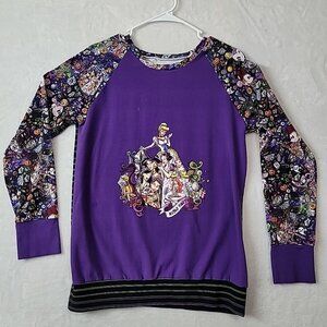 Rare Disney Princess Sweatshirt Graffiti Tattoo Halloween Women's Size M/L READ